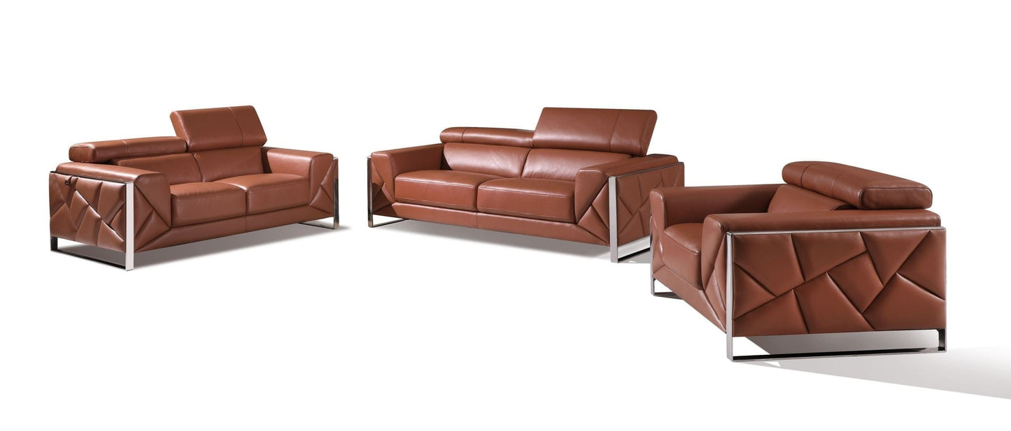 by Global United Sofa 3PC Set - Sofa | Loveseat | Armchair / Camel Global United 903 - Divanitalia 3PC Sofa Set