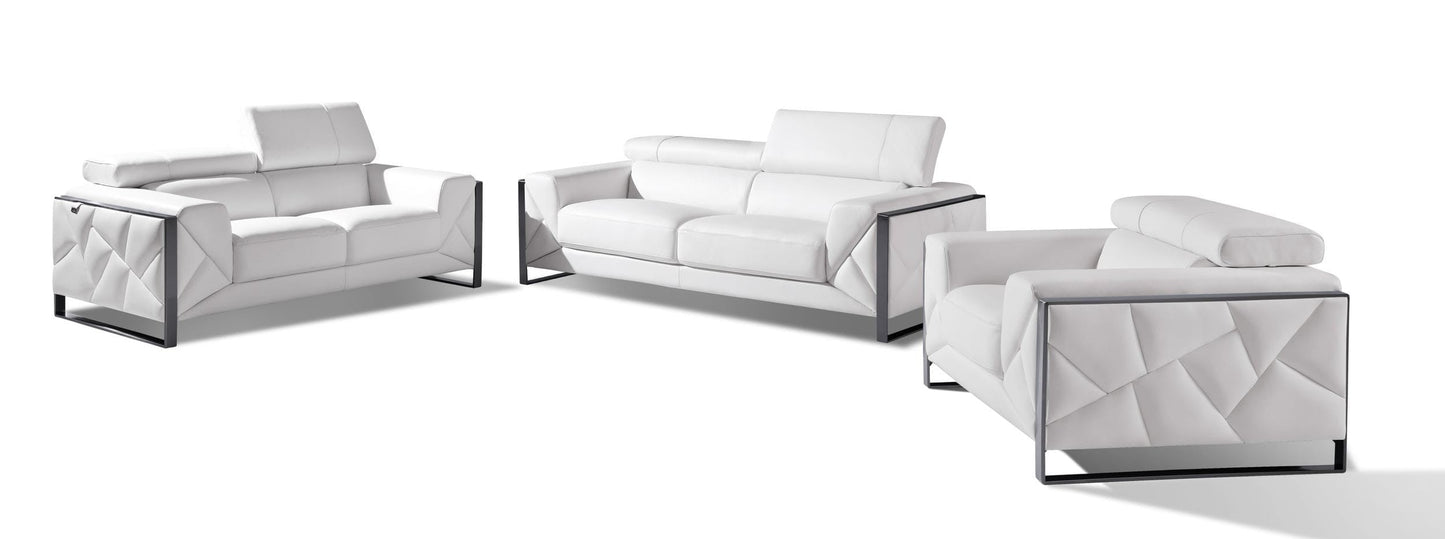 by Global United Sofa 3PC Set - Sofa | Loveseat | Armchair / White Global United 903 - Divanitalia 3PC Sofa Set