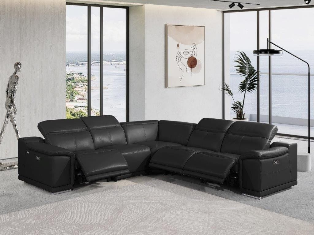 by Global United Sofa Global United 9762 - Divanitalia 3-Power Reclining 5PC Sectional