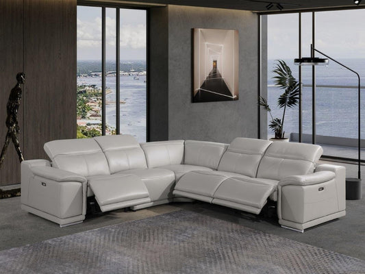 by Global United Sofa Global United 9762 - Divanitalia 3-Power Reclining 5PC Sectional