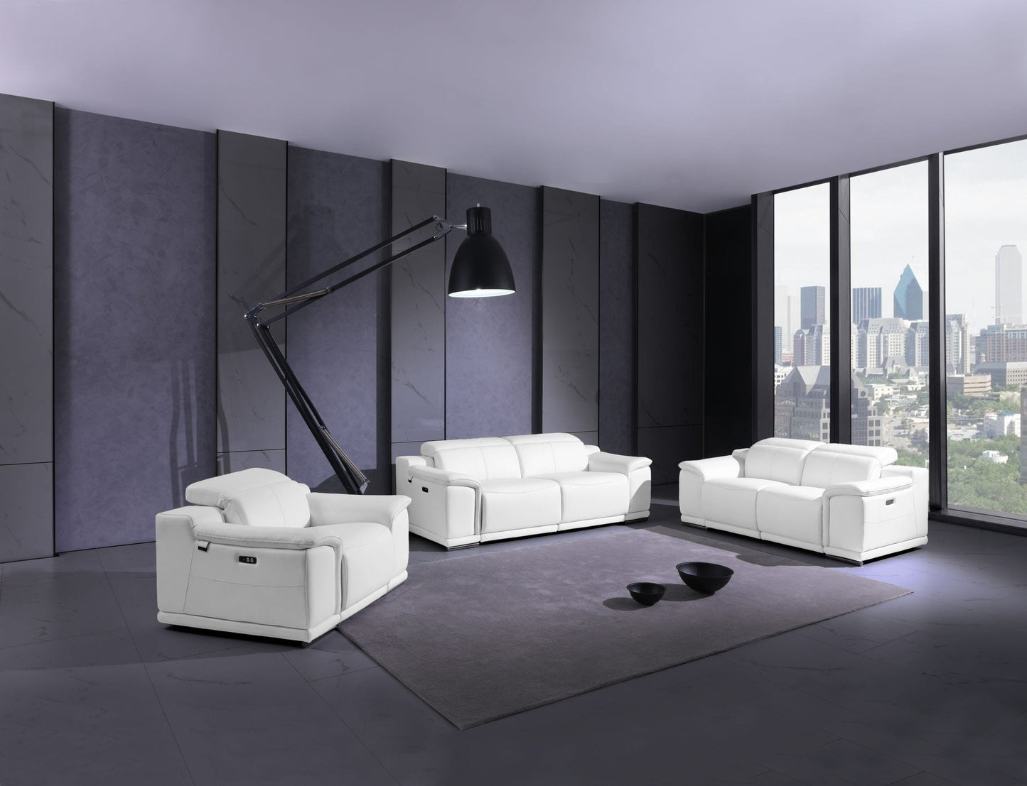 by Global United Sofa Global United 9762 - Divanitalia Power Reclining 3PC Sofa Set