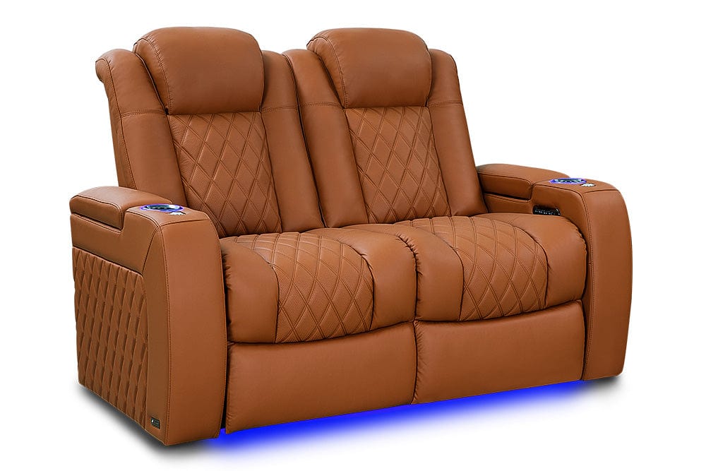 by Valencia Seating Sofa Row of 2 Loveseat | Width: 61.5" Height: 43.5" Depth: 39.75" / Royal Cognac Valencia Tuscany Ultimate Edition
