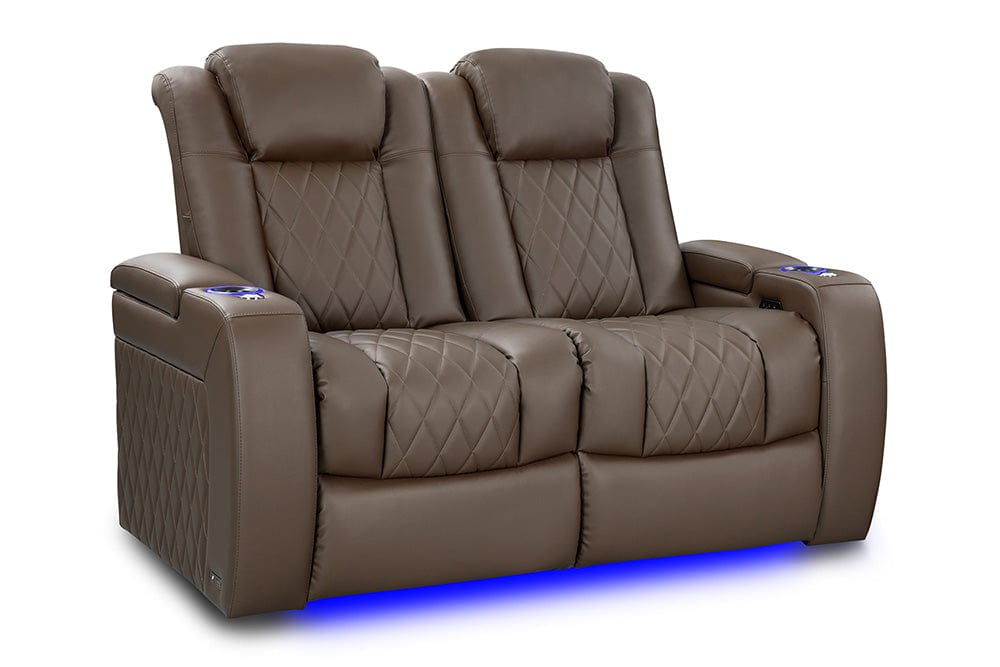 by Valencia Seating Sofa Row of 2 - Loveseat | Width: 61.5" Height: 43.5" Depth: 40" / Dark Truffle Valencia Tuscany Vegan Edition
