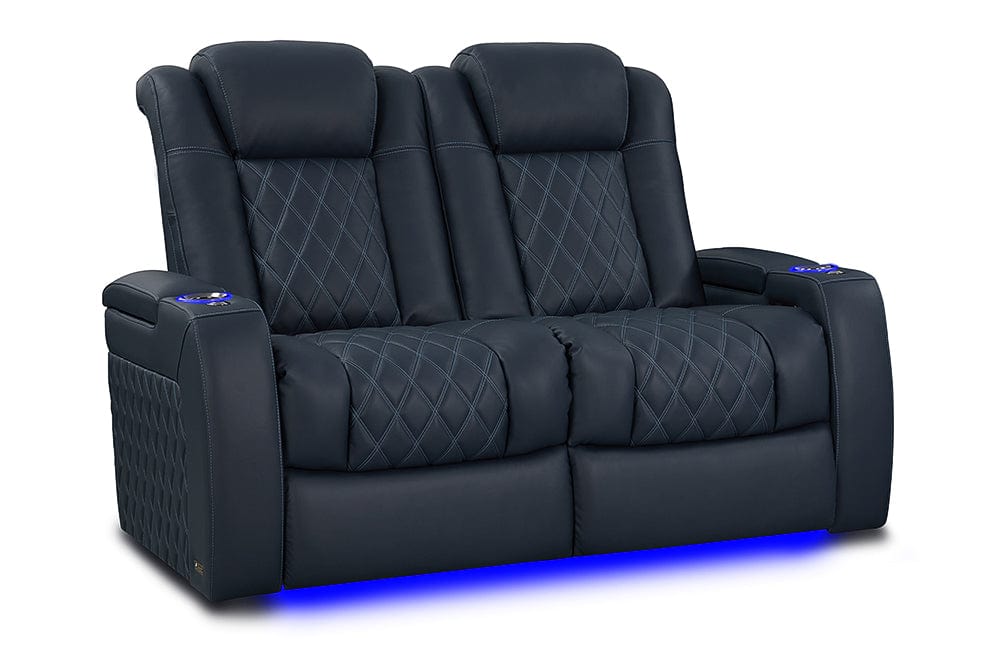 by Valencia Seating Sofa Row of 2 – Loveseat | Width: 64.25" Height: 46" Depth: 39.5" / Moonlight Blue Valencia Tuscany XL Luxury Edition