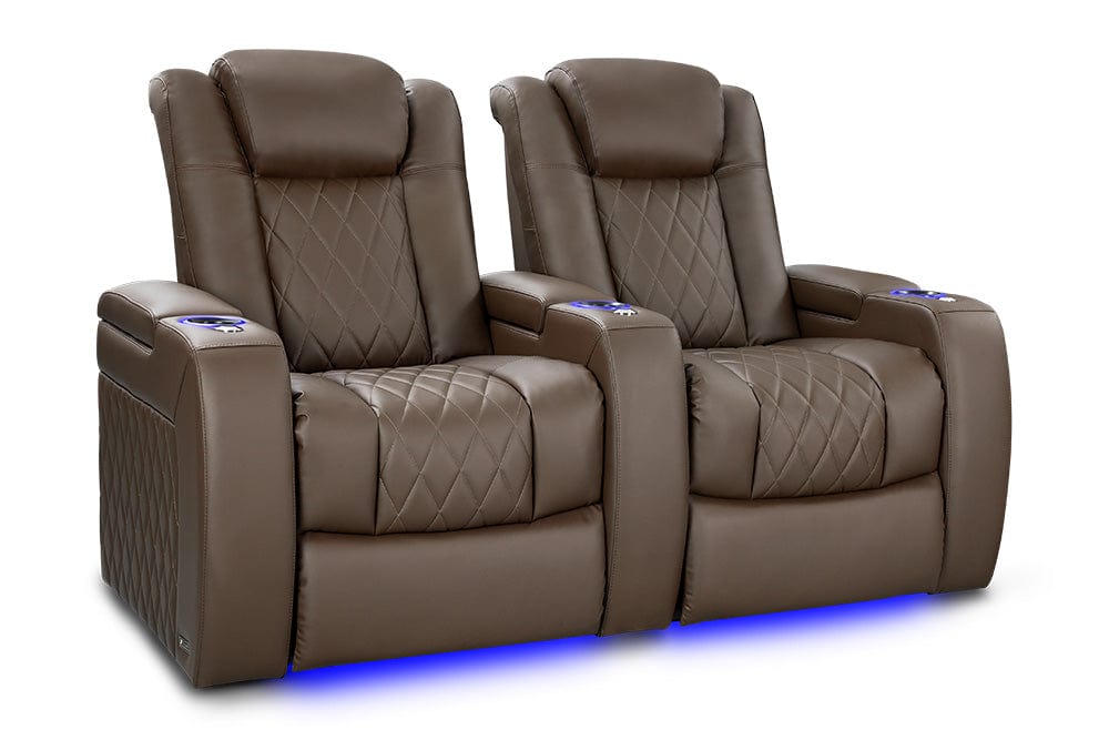 by Valencia Seating Sofa Row of 2 | Width: 68.25" Height: 43.5" Depth: 40" / Dark Truffle Valencia Tuscany Vegan Edition
