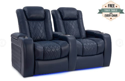 by Valencia Seating Sofa Row of 2 | Width: 68.5" Height: 43.5" Depth: 39.25" / Navy Blue Valencia Tuscany Home Theater Seating