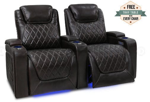 by Valencia Seating Sofa Row of 2 | Width: 68.75" Height: 42.75" Depth: 38" / Dark Chocolate Valencia Oslo Home Theater Seating