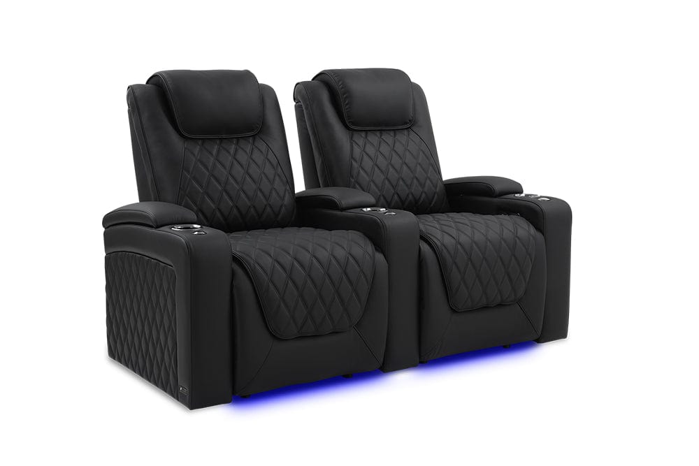 by Valencia Seating Sofa Row of 2 | Width: 68.75"’ Height: 44.5" Depth: 39" / Onyx Valencia Oslo Luxury Edition