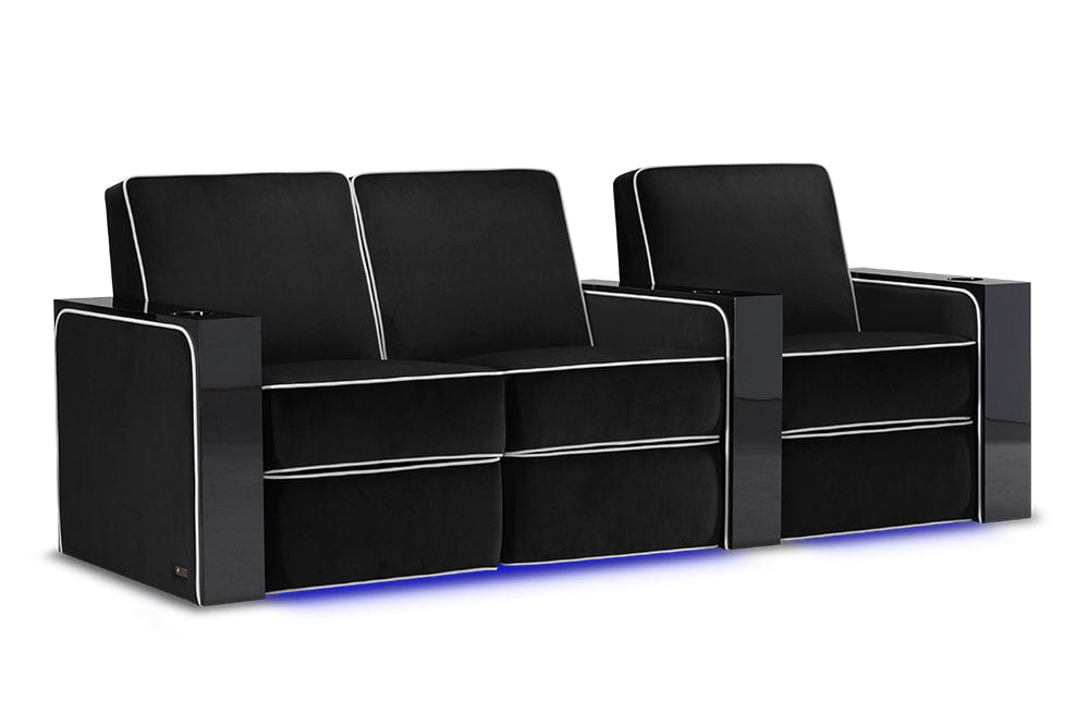 by Valencia Seating Sofa Row of 3 - Loveseat Left | Width: 93" Height: 37" Depth: 35.5" / Raven Valencia Naples Elegance
