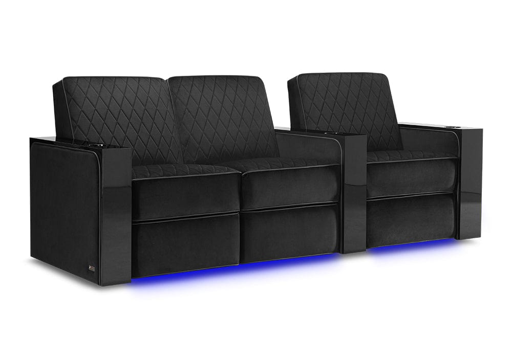 by Valencia Seating Sofa Row of 3 - Loveseat Left | Width: 93" Height: 37" Depth: 35.5" / Raven Valencia Naples Prestige