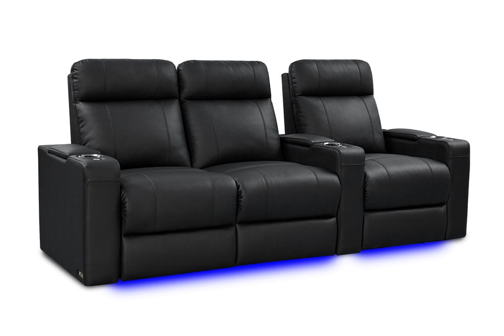 by Valencia Seating Sofa Row of 3 - Loveseat Left | Width: 93" Height: 42" Depth: 38.75" / Onyx Valencia Piacenza Luxury Edition