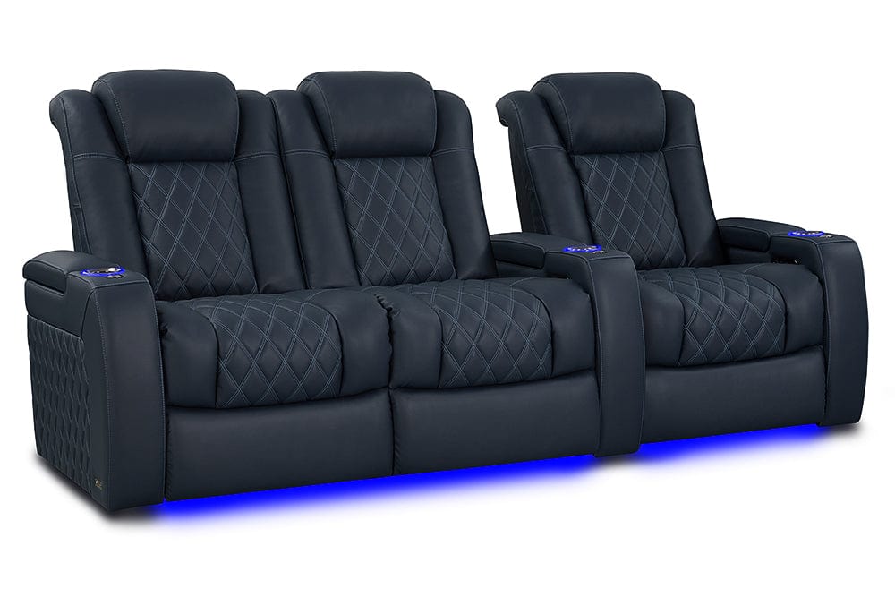 by Valencia Seating Sofa Row of 3 – Loveseat Left | Width: 96.75" Height: 46" Depth: 39.5" / Moonlight Blue Valencia Tuscany XL Luxury Edition