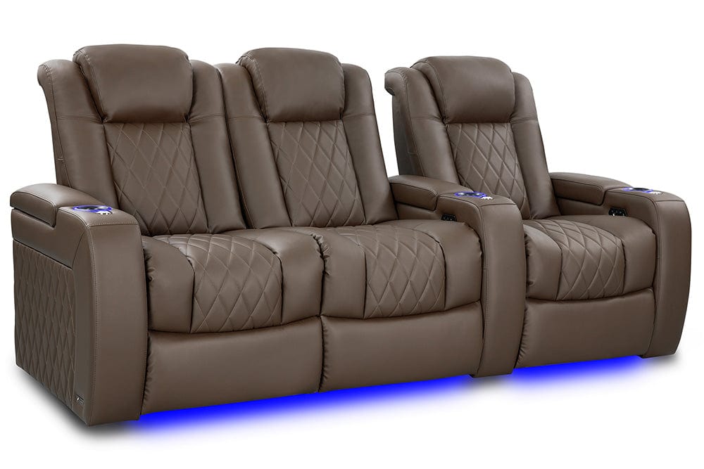 by Valencia Seating Sofa Row of 3 - Loveseat Left | Width: 99.25" Height: 43.5" Depth: 40" / Dark Truffle Valencia Tuscany Vegan Edition