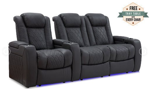 by Valencia Seating Sofa Row of 3 - Loveseat Right | Width: 92.25" Height: 43.5" Depth: 39.25" / Charcoal Grey Valencia Tuscany Home Theater Seating