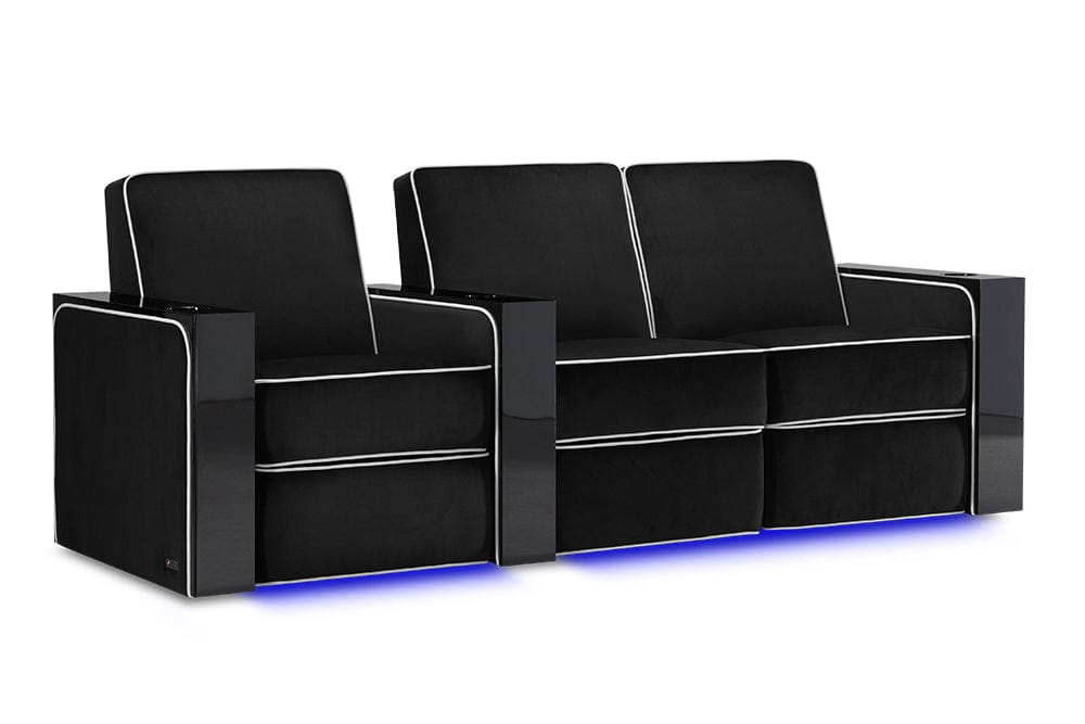by Valencia Seating Sofa Row of 3 - Loveseat Right | Width: 93" Height: 37" Depth: 35.5" / Raven Valencia Naples Elegance