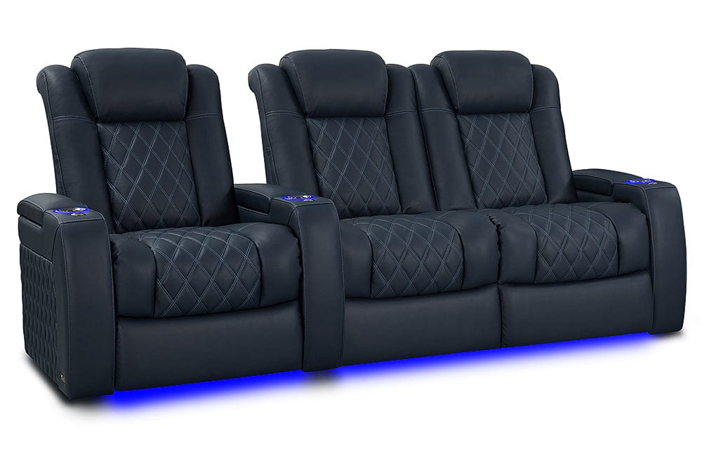by Valencia Seating Sofa Row of 3 – Loveseat Right | Width: 96.75" Height: 46" Depth: 39.5" / Moonlight Blue Valencia Tuscany XL Luxury Edition