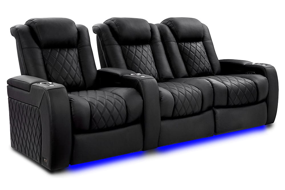 by Valencia Seating Sofa Row of 3 – Loveseat Right | Width: 96.75" Height: 46" Depth: 39.5" / Onyx Valencia Tuscany XL Luxury Edition