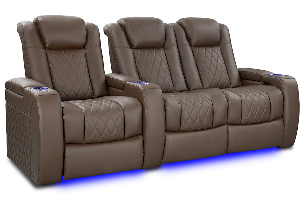 by Valencia Seating Sofa Row of 3 - Loveseat Right | Width: 99.25" Height: 43.5" Depth: 40" / Dark Truffle Valencia Tuscany Vegan Edition