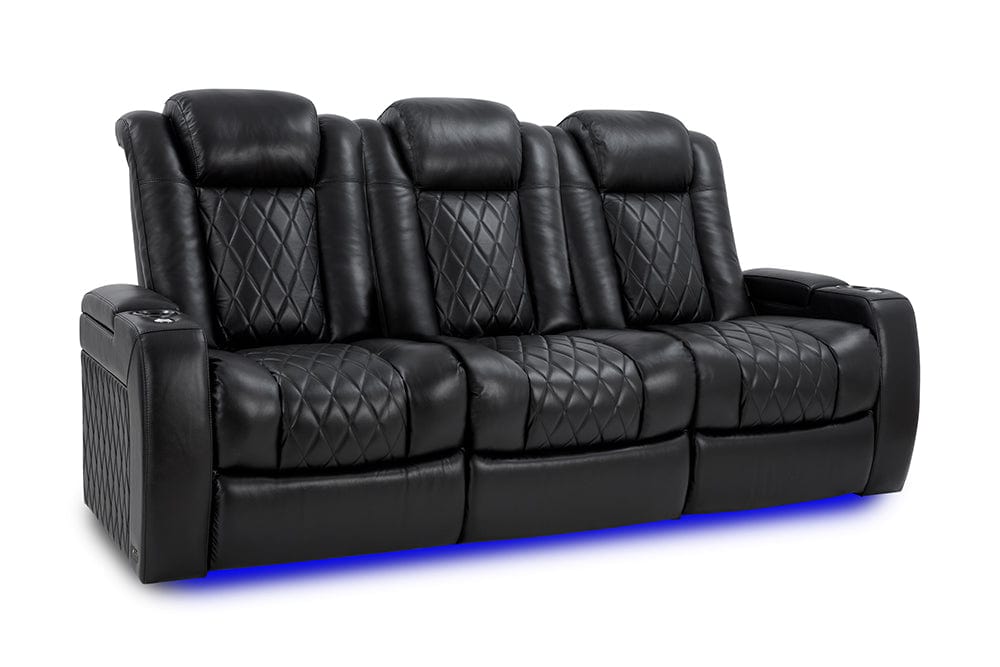 by Valencia Seating Sofa Row of 3 | Loveseat | Width: 90" Height: 46" Depth: 39.5" / Midnight Black / Regular Spec (300LB Sitting Weight Limit) Valencia Tuscany XL