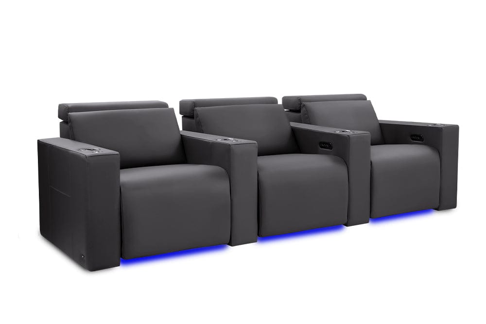 by Valencia Seating Sofa Row of 3 | Width: 100" Height: 33" Depth: 39" / Graphite Valencia Barcelona Ultimate Luxury Edition