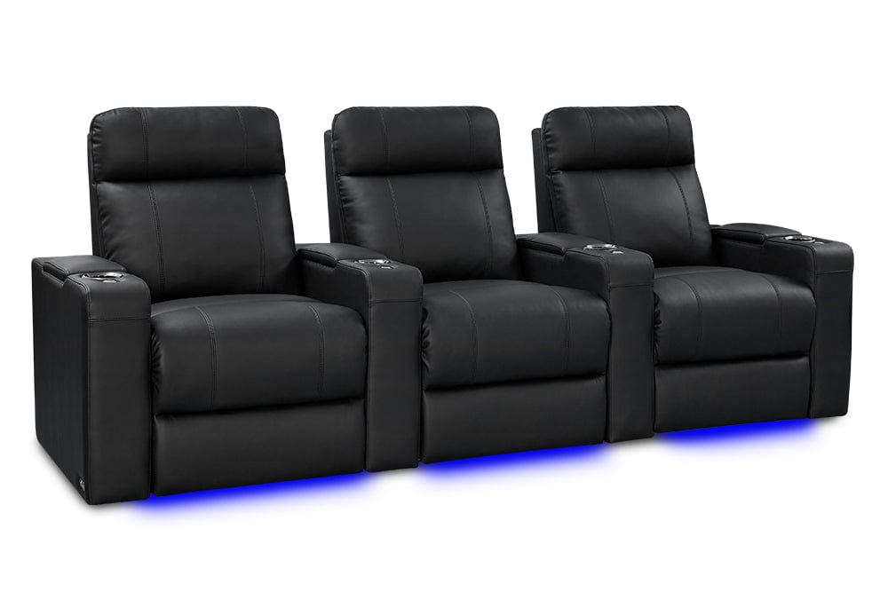 by Valencia Seating Sofa Row of 3 | Width: 100" Height: 42" Depth: 38.75" / Onyx Valencia Piacenza Luxury Edition