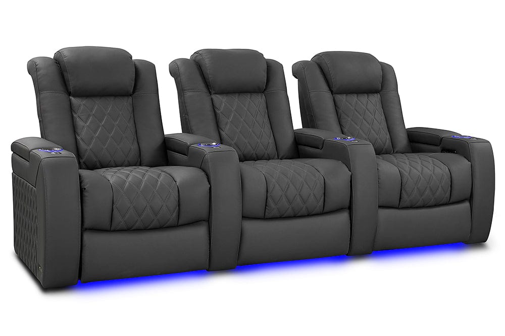 by Valencia Seating Sofa Row of 3 | Width: 103.5" Height: 46" Depth: 39.5" / Graphite Valencia Tuscany XL Luxury Edition