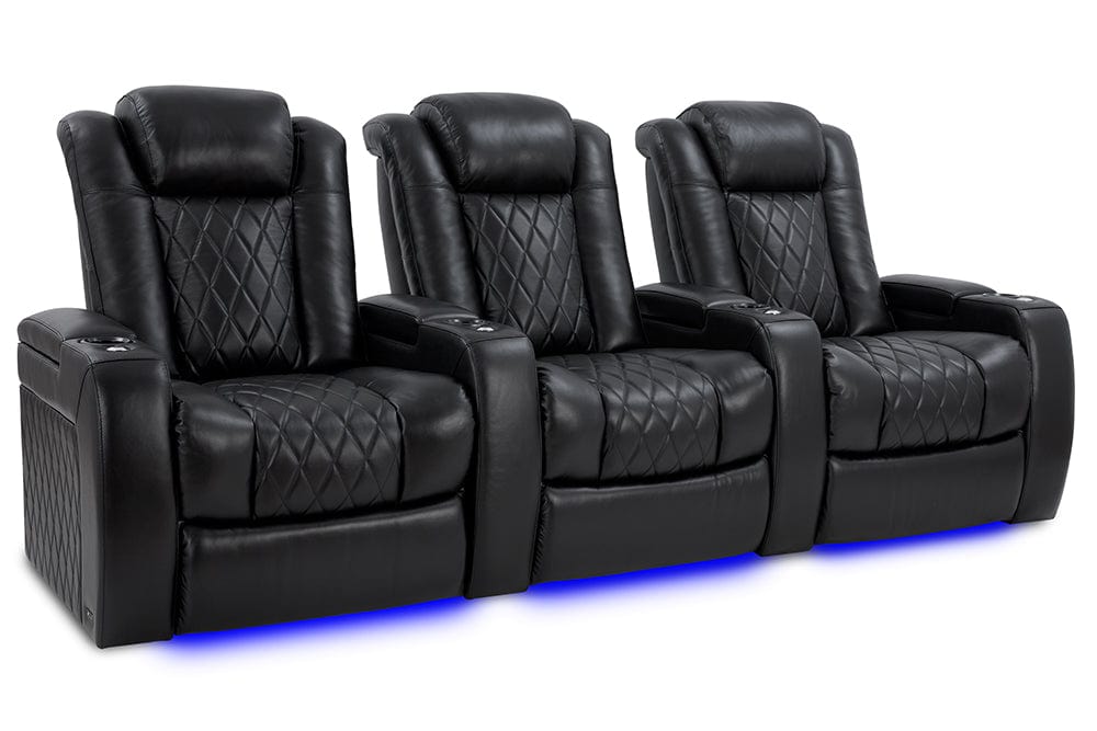 by Valencia Seating Sofa Row of 3 | Width: 103.5" Height: 46" Depth: 39.5" / Midnight Black / Regular Spec (300LB Sitting Weight Limit) Valencia Tuscany XL