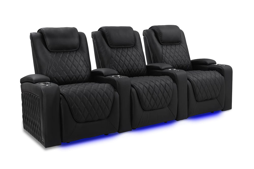 by Valencia Seating Sofa Row of 3 | Width: 99.75’" Height: 44.5" Depth: 39" / Onyx Valencia Oslo Luxury Edition