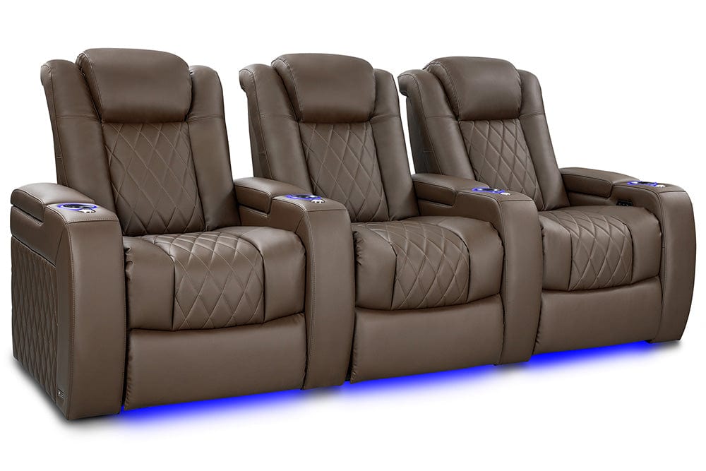 by Valencia Seating Sofa Row of 3 | Width: 99" Height: 43.5" Depth: 40" / Dark Truffle Valencia Tuscany Vegan Edition