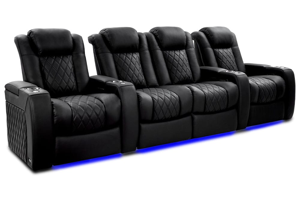 by Valencia Seating Sofa Row of 4 – Loveseat Center | Width: 123" Height: 43.5" Depth: 39.75" / Onyx Valencia Tuscany Ultimate Edition