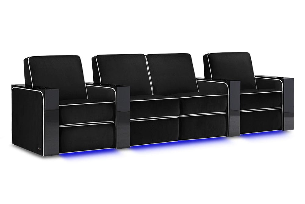 by Valencia Seating Sofa Row of 4 - Loveseat Center | Width: 124" Height: 37" Depth: 35.5" / Raven Valencia Naples Elegance