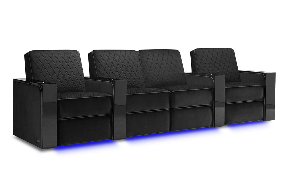 by Valencia Seating Sofa Row of 4 - Loveseat Center | Width: 124" Height: 37" Depth: 35.5" / Raven Valencia Naples Prestige