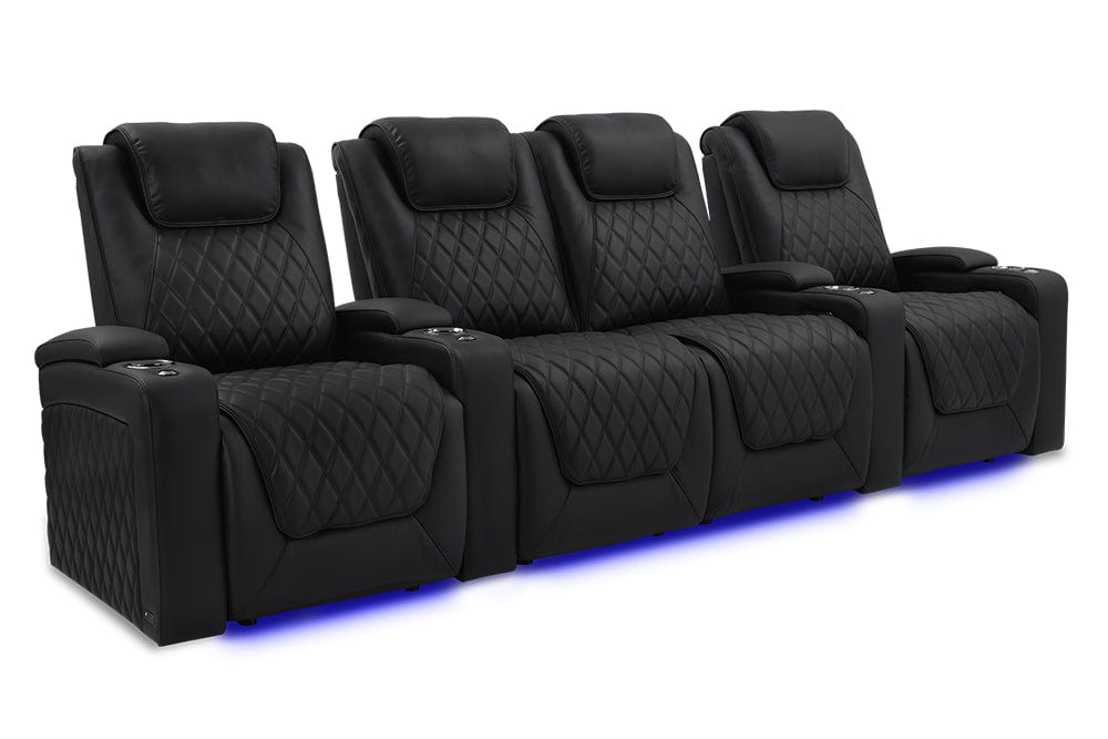 by Valencia Seating Sofa Row of 4 - Loveseat Center | Width: 124" Height: 44.5" Depth: 39" / Onyx Valencia Oslo Luxury Edition