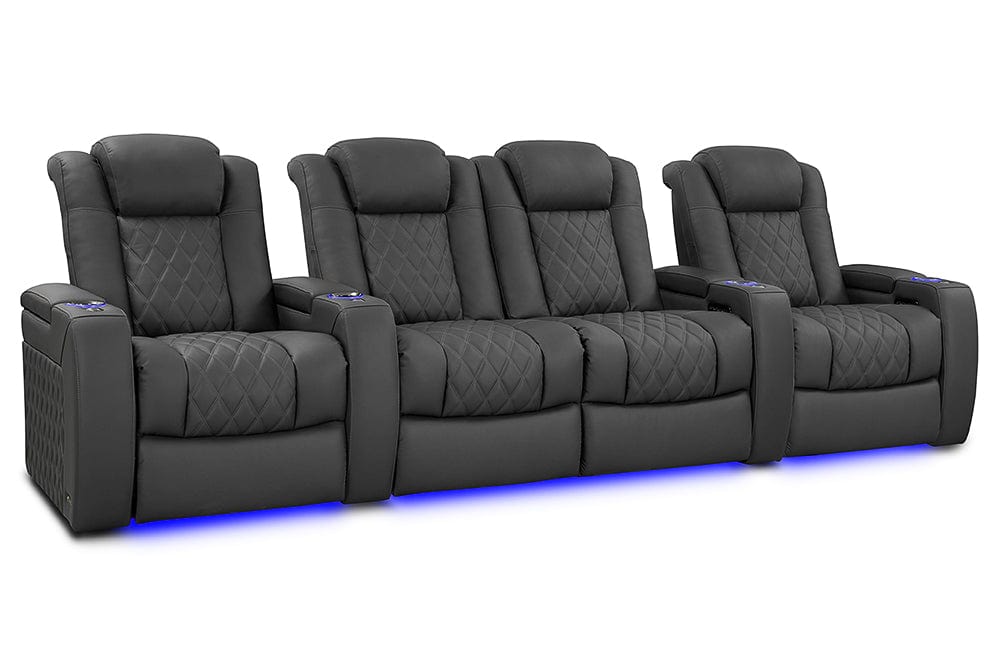 by Valencia Seating Sofa Row of 4 – Loveseat Center | Width: 129" Height: 46" Depth: 39.5" / Graphite Valencia Tuscany XL Luxury Edition