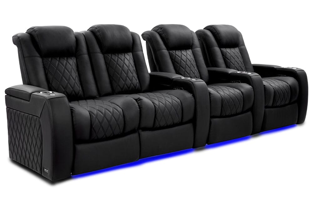 by Valencia Seating Sofa Row of 4 – Loveseat Left | Width: 123" Height: 43.5" Depth: 39.75" / Onyx Valencia Tuscany Ultimate Edition
