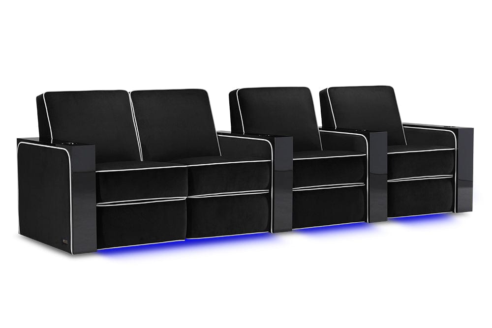by Valencia Seating Sofa Row of 4 - Loveseat Left | Width: 124" Height: 37" Depth: 35.5" / Raven Valencia Naples Elegance