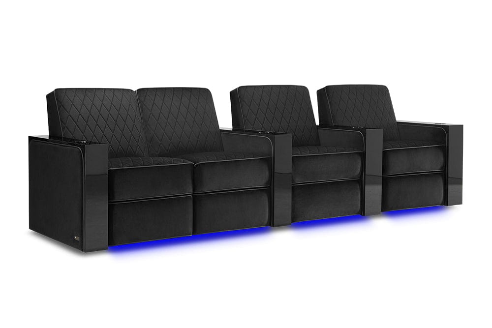by Valencia Seating Sofa Row of 4 - Loveseat Left | Width: 124" Height: 37" Depth: 35.5" / Raven Valencia Naples Prestige