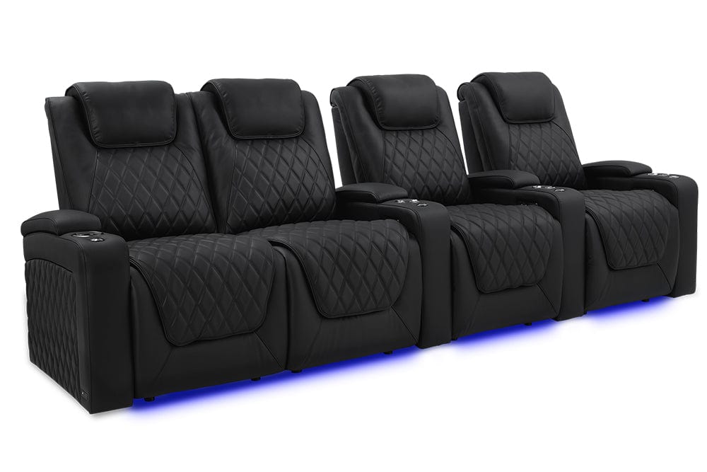 by Valencia Seating Sofa Row of 4 - Loveseat Left | Width: 124" Height: 44.5" Depth: 39" / Onyx Valencia Oslo Luxury Edition