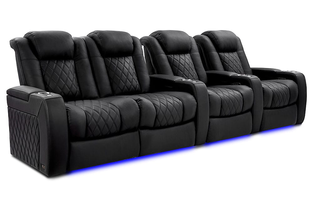 by Valencia Seating Sofa Row of 4 – Loveseat Left | Width: 129" Height: 46" Depth: 39.5" / Onyx Valencia Tuscany XL Luxury Edition