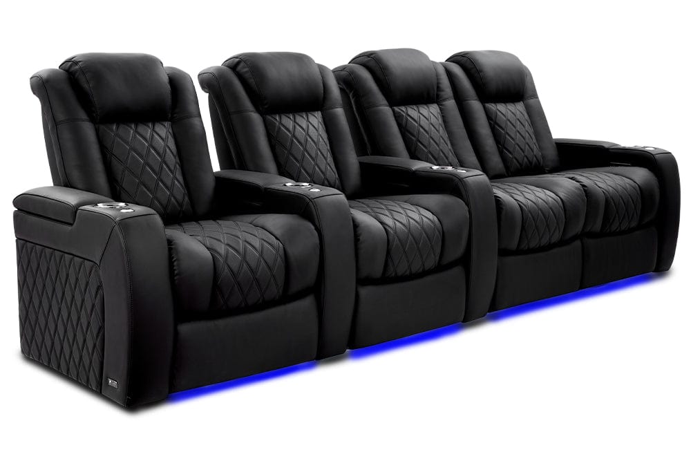 by Valencia Seating Sofa Row of 4 – Loveseat Right | Width: 123" Height: 43.5" Depth: 39.75" / Onyx Valencia Tuscany Ultimate Edition