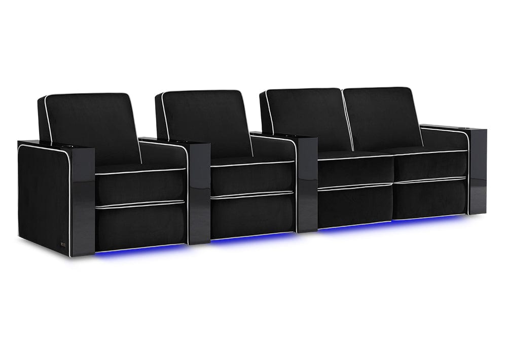 by Valencia Seating Sofa Row of 4 - Loveseat Right | Width: 124" Height: 37" Depth: 35.5" / Raven Valencia Naples Elegance