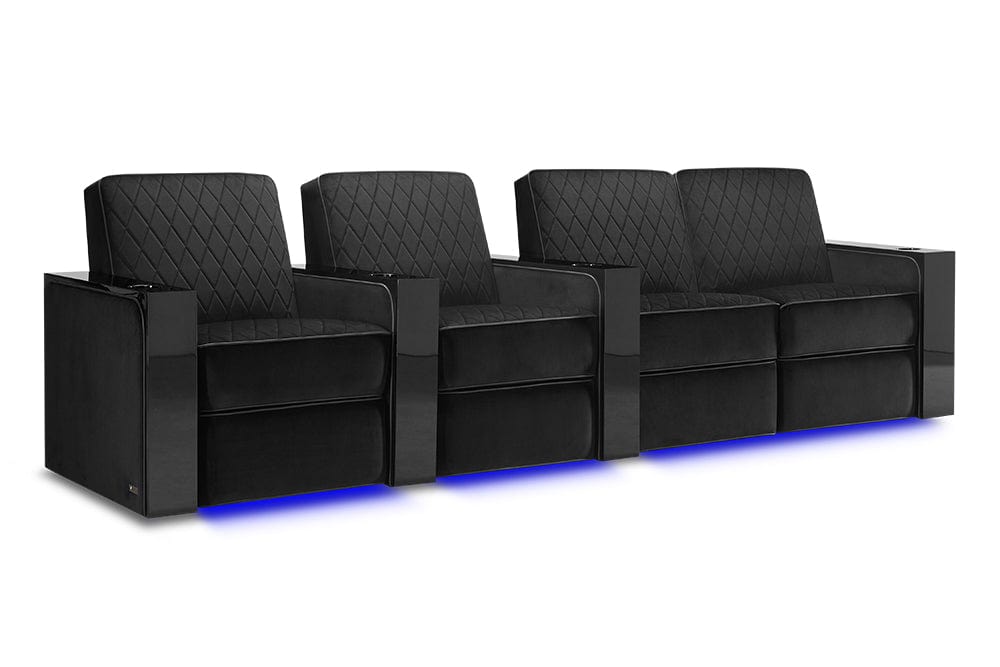 by Valencia Seating Sofa Row of 4 - Loveseat Right | Width: 124" Height: 37" Depth: 35.5" / Raven Valencia Naples Prestige