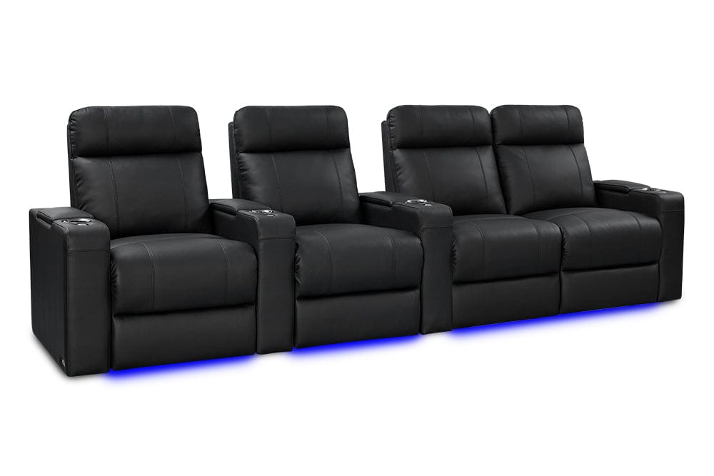 by Valencia Seating Sofa Row of 4 - Loveseat Right | Width: 124" Height: 42" Depth: 38.75" / Onyx Valencia Piacenza Luxury Edition