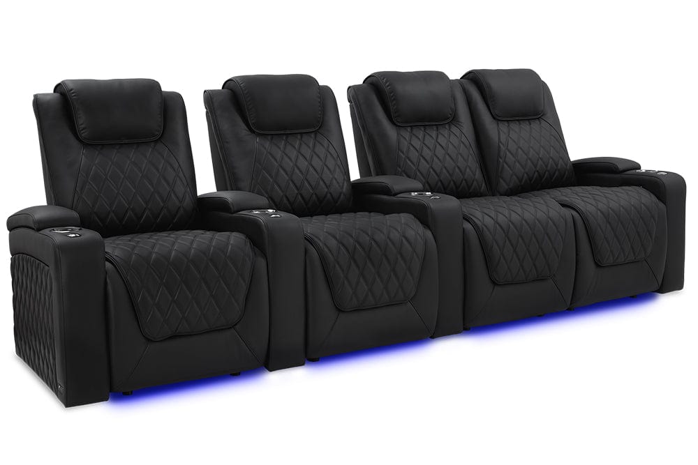 by Valencia Seating Sofa Row of 4 - Loveseat Right | Width: 124" Height: 44.5" Depth: 39" / Onyx Valencia Oslo Luxury Edition
