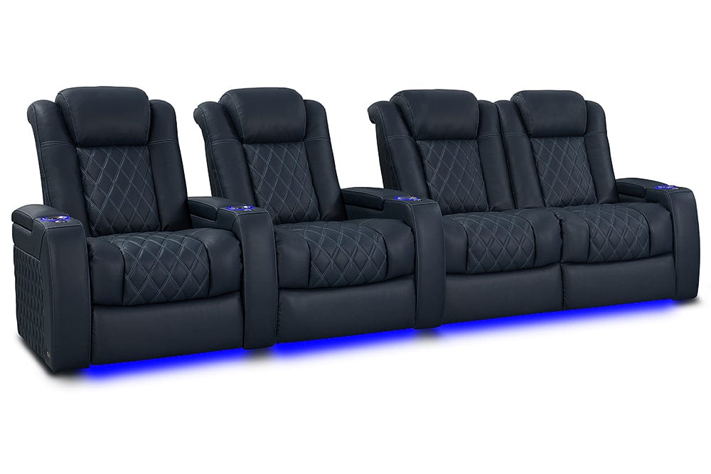 by Valencia Seating Sofa Row of 4 – Loveseat Right | Width: 129" Height: 46" Depth: 39.5" / Moonlight Blue Valencia Tuscany XL Luxury Edition
