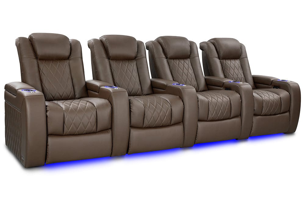 by Valencia Seating Sofa Row of 4 | Width: 129.75" Height: 43.5" Depth: 40" / Dark Truffle Valencia Tuscany Vegan Edition