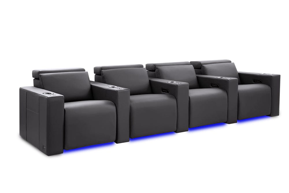 by Valencia Seating Sofa Row of 4 | Width: 131" Height: 33" Depth: 39" / Graphite Valencia Barcelona Ultimate Luxury Edition