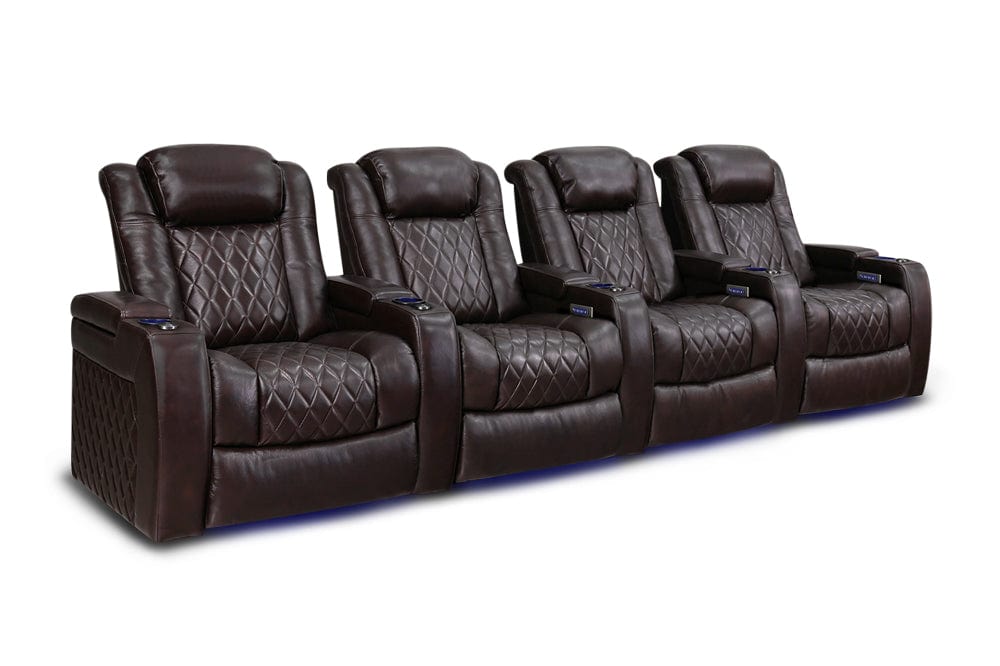 by Valencia Seating Sofa Row of 4 | Width: 136" Height: 46" Depth: 39.5" / Dark Chocolate / Regular Spec (300LB Sitting Weight Limit) Valencia Tuscany XL