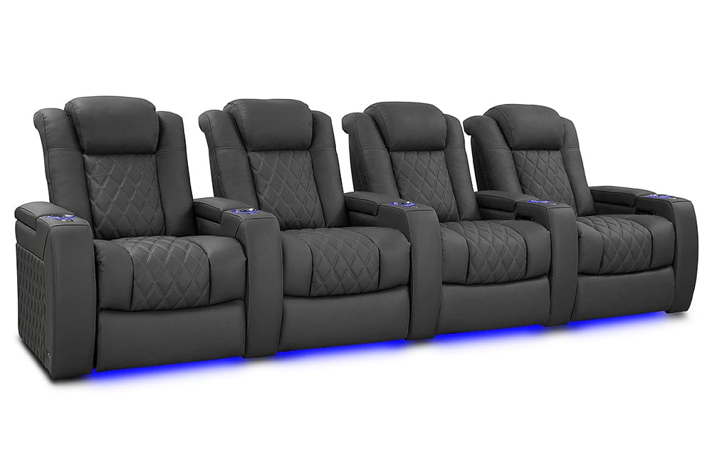 by Valencia Seating Sofa Row of 4 | Width: 136" Height: 46" Depth: 39.5" / Graphite Valencia Tuscany XL Luxury Edition