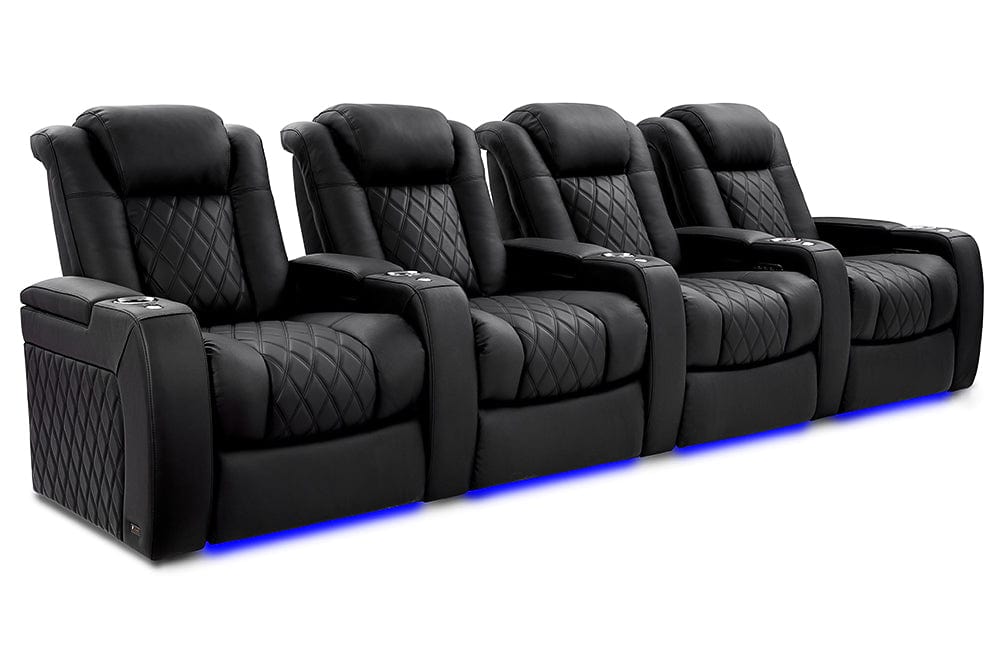 by Valencia Seating Sofa Row of 4 | Width: 136" Height: 46" Depth: 39.5" / Onyx Valencia Tuscany XL Luxury Edition
